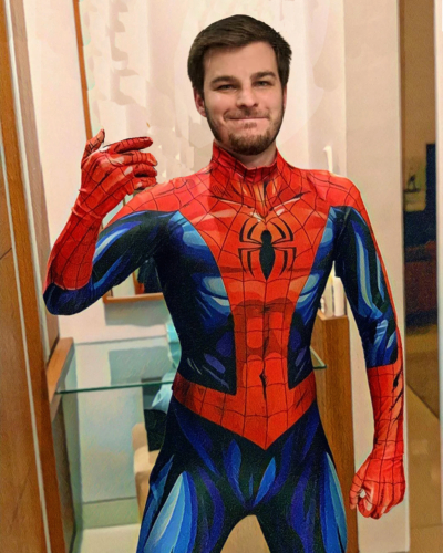 Disfraz Enterizo Cosplay Spiderman Comic Sin máscara