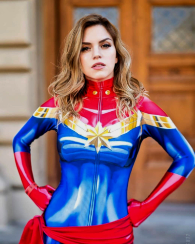 Disfraz Enterizo Cosplay Capitana Marvel
