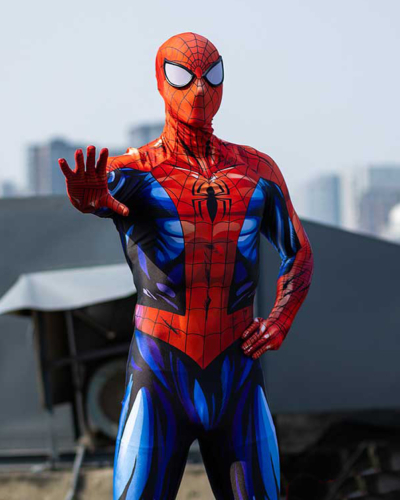Disfraz Enterizo Cosplay Spiderman Comic Con máscara