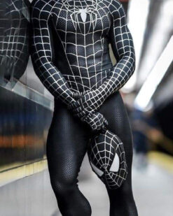 Disfraz Enterizo Cosplay Spiderman Raimi Negro Sin Mascara