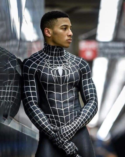 Disfraz Enterizo Cosplay Spiderman Raimi Negro Sin Mascara