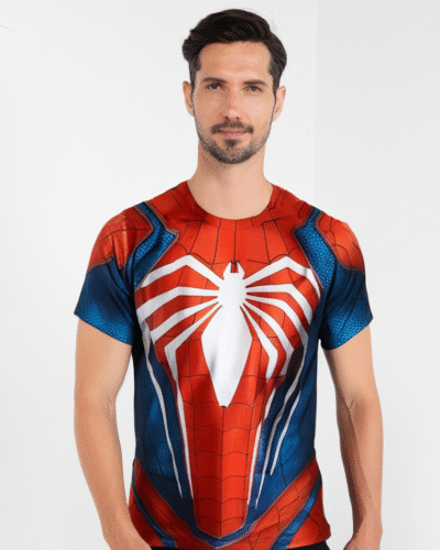 Camiseta Deportiva Cosplay Spiderman PS4