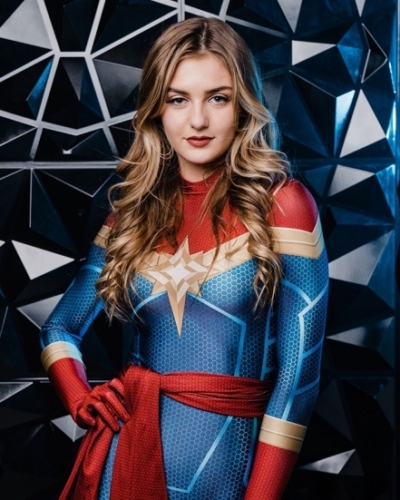 Disfraz Enterizo Cosplay Capitana Marvel Electric
