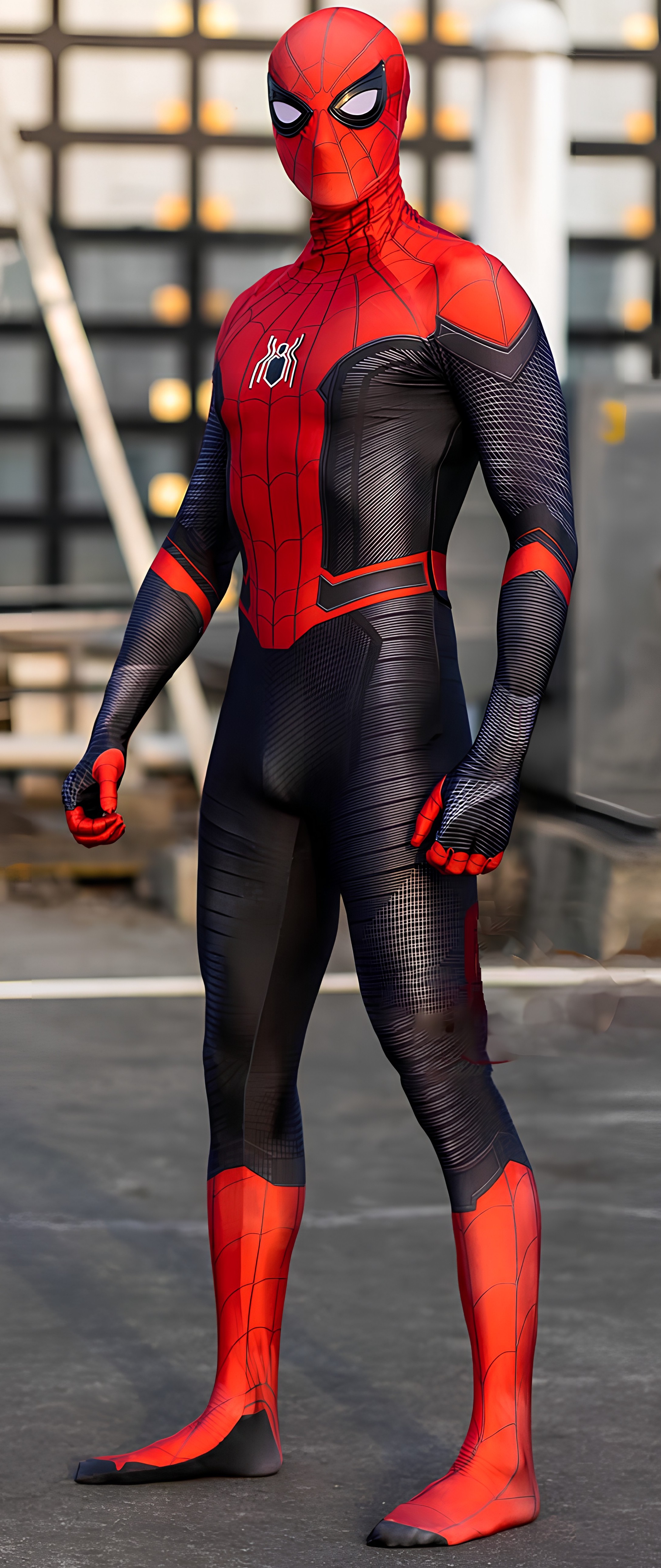 Disfraz Enterizo Cosplay Spiderman Far From Home con máscara
