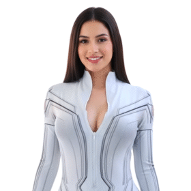 Disfraz Enterizo Cosplay Black Widow Blanco Viuda Negra