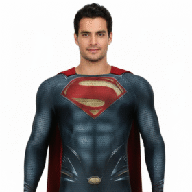 Disfraz Enterizo Cosplay Superman Man of Steel con Capa