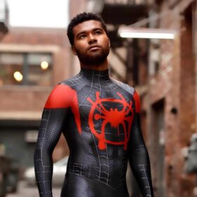 Disfraz Enterizo Cosplay Spiderman Miles Morales sin máscara