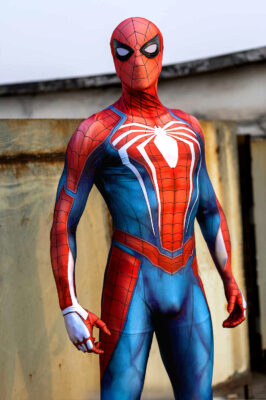 Disfraz Enterizo Cosplay Spiderman PS4 Con máscara