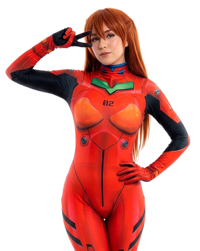 Disfraz Enterizo Cosplay Evangelion Asuka Langley