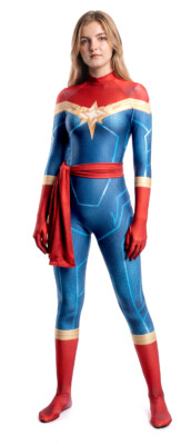 Disfraz Enterizo Cosplay Capitana Marvel Electric