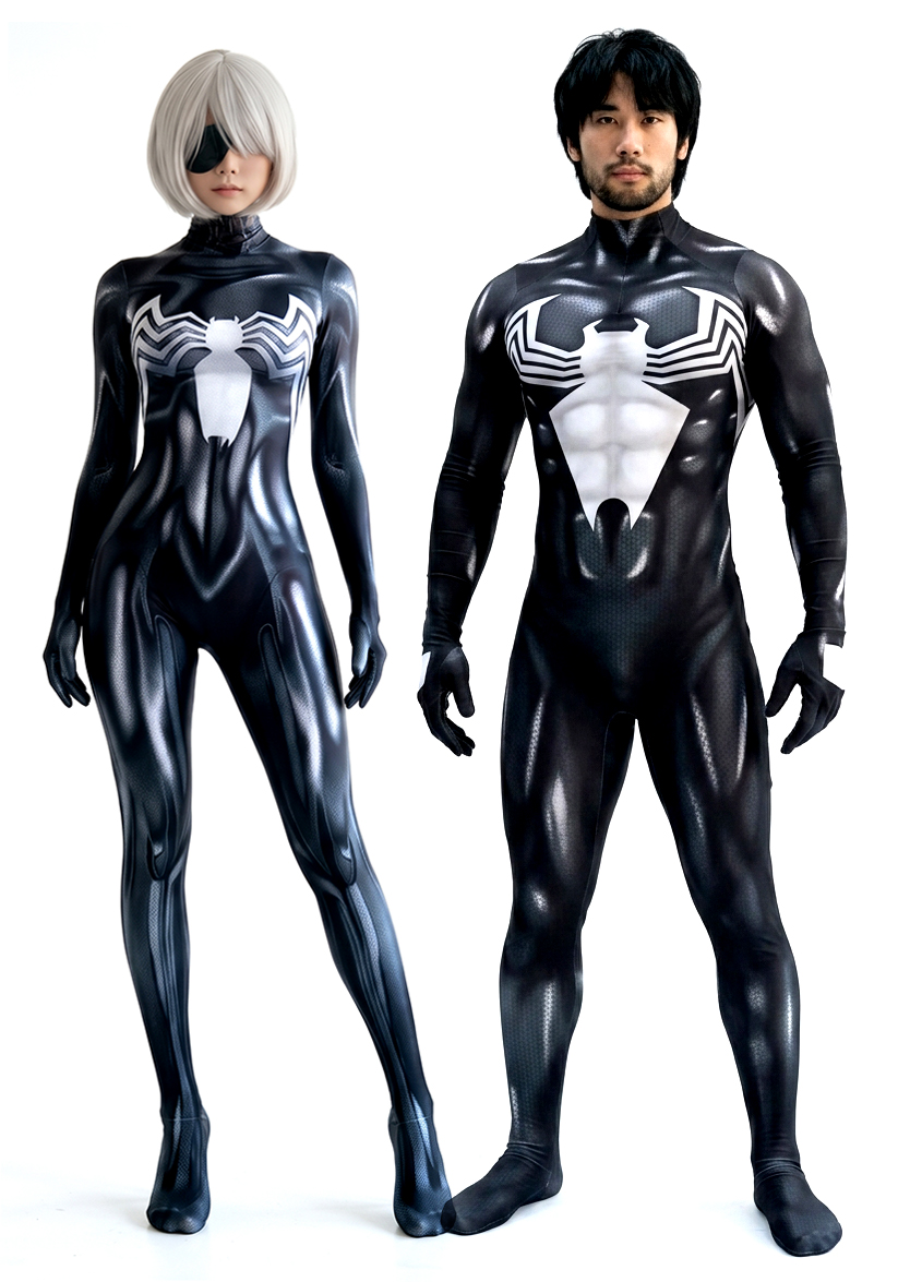 Disfraz Enterizo Cosplay Spiderman Venom Symbiote Sin Mascara - Image 5