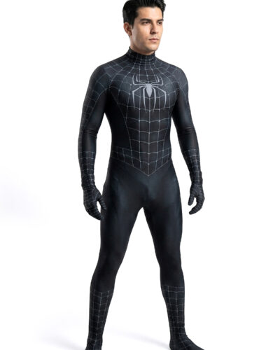 Disfraz Enterizo Cosplay Spiderman Raimi Negro Sin Mascara
