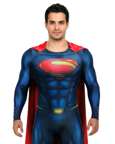 Disfraz Enterizo Cosplay Superman Man of Steel con Capa
