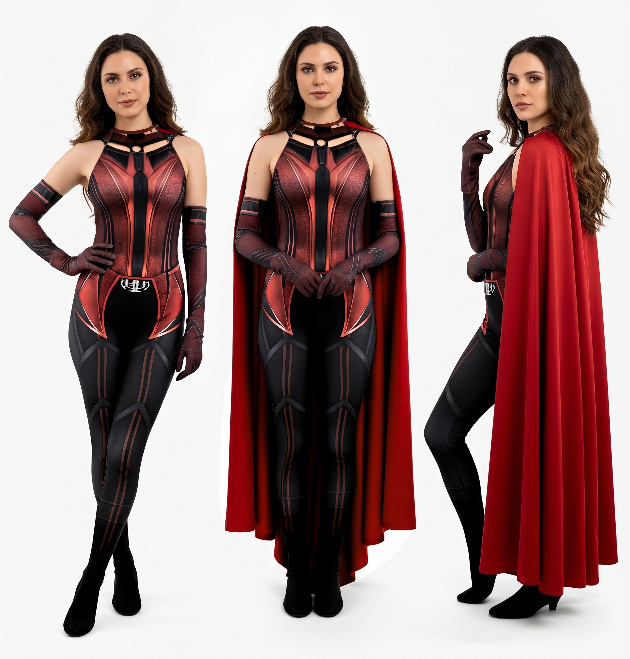 Disfraz Enterizo Cosplay Bruja Escarlata Scarlet Witch con capa - Image 2